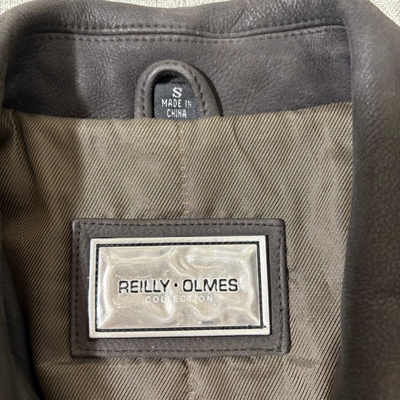 REILLY OLMES COLLECTION Jacket Men Small Dark Brown Soft Leather - Picture 4 of 9